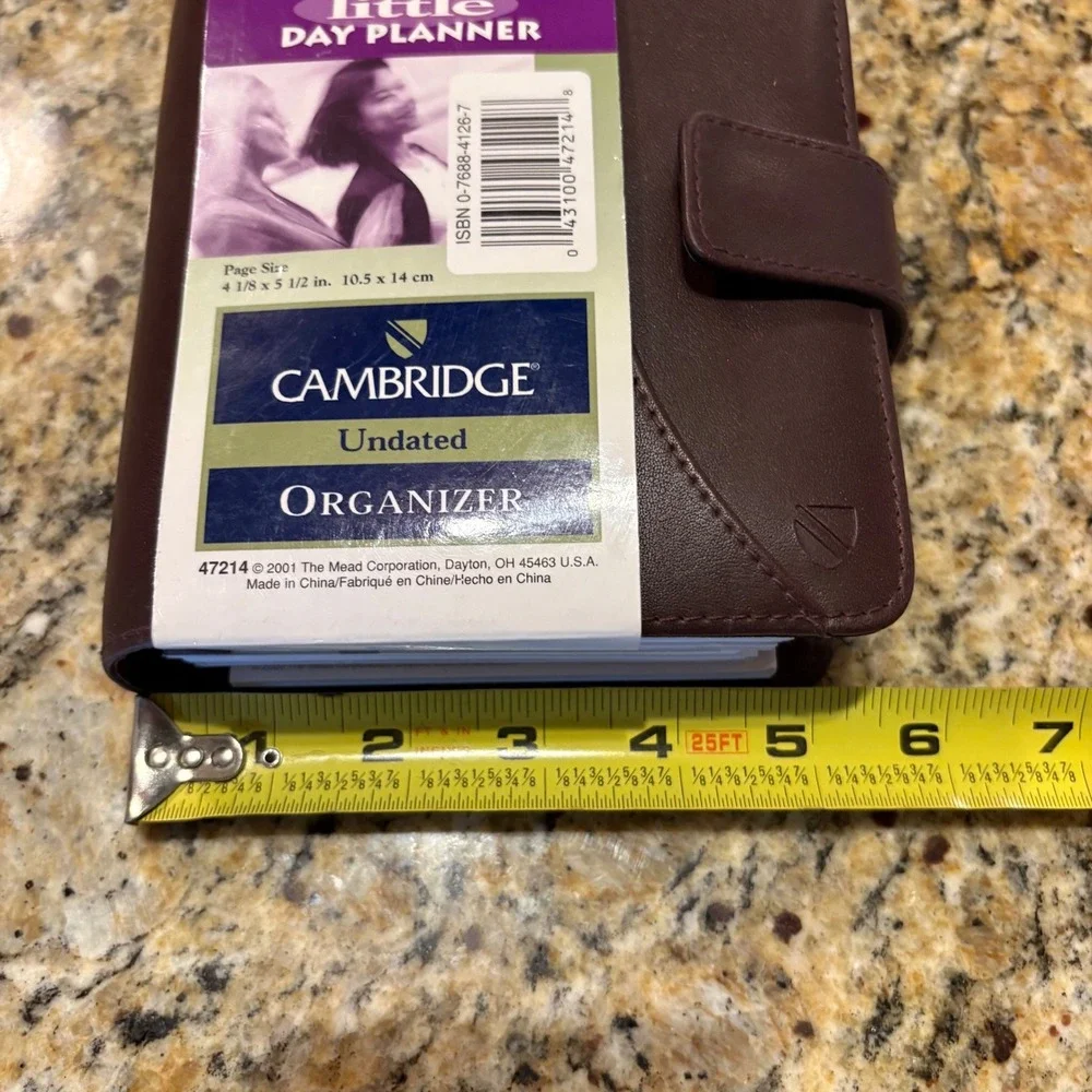 NEW Mead Cambridge Fat Little Day Planner Undated Organizer Brown Vintage 2001